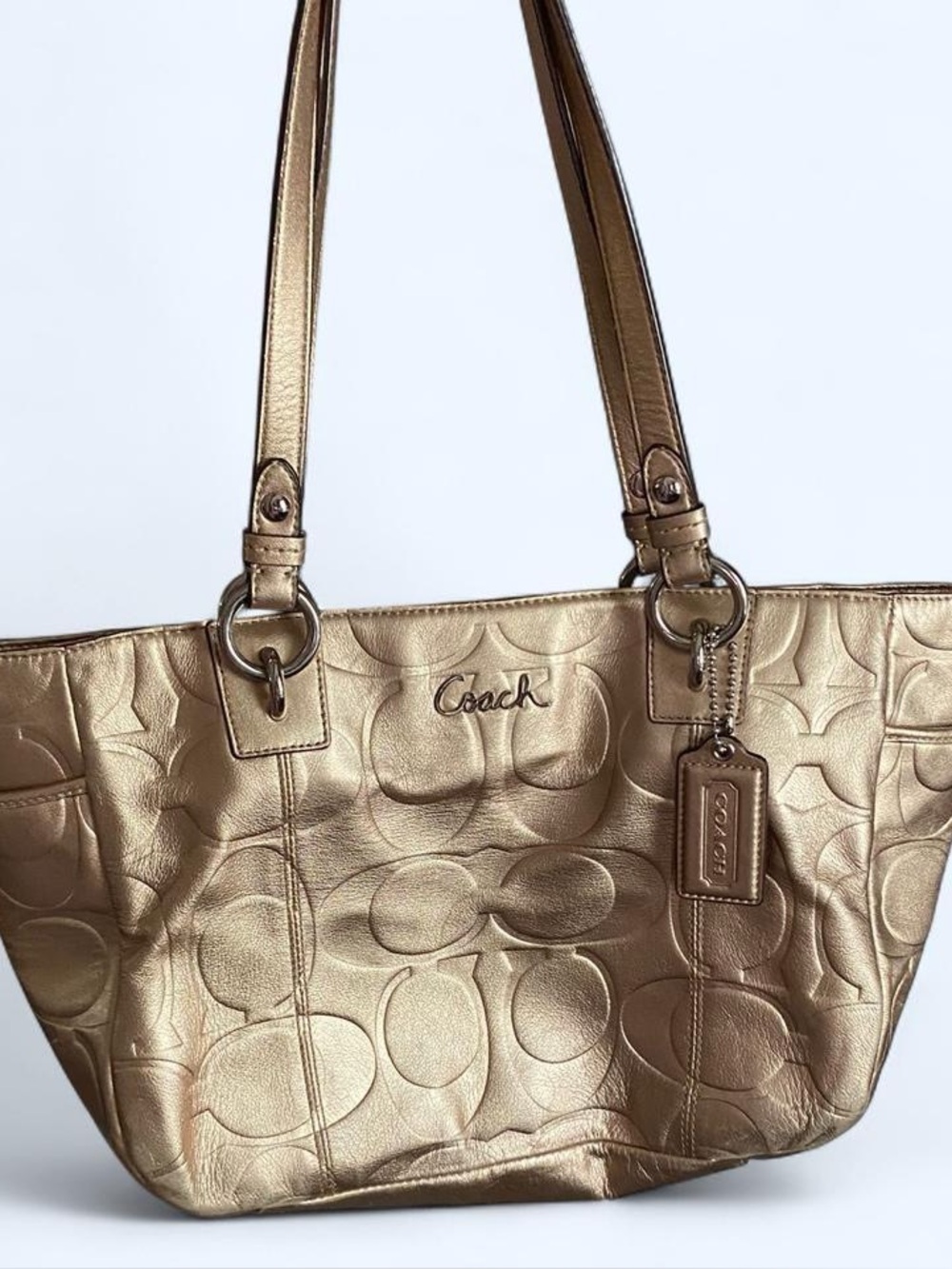 Coach gold metallic purse